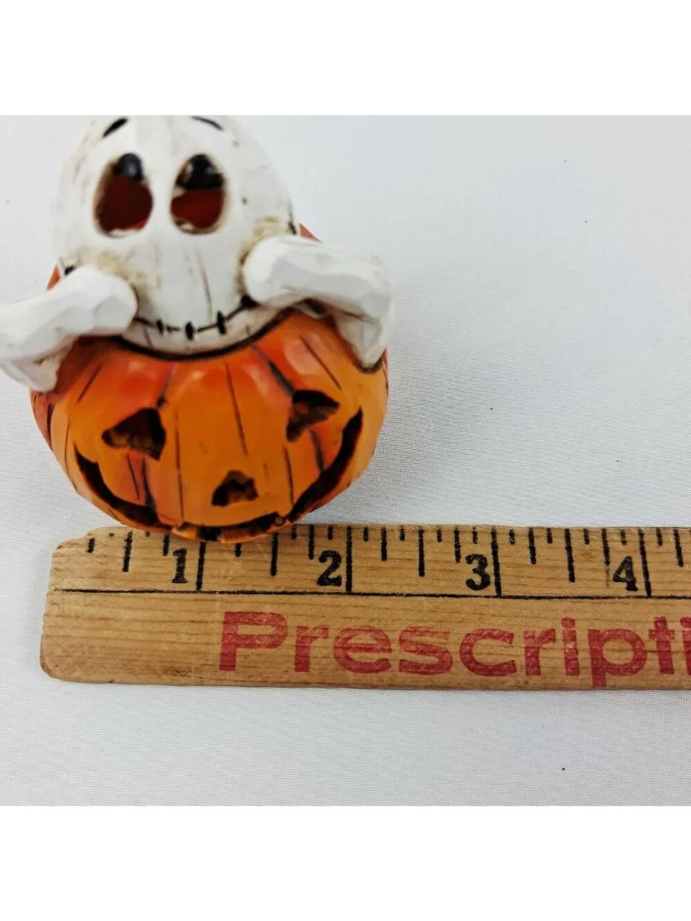 Delton Halloween LED Light-Up Ghost & Frog Pumpkin Figurines Battery Operated